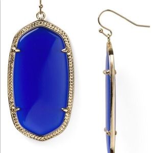 Gently worn Bright Blue Kendra Scott Oval Earrings